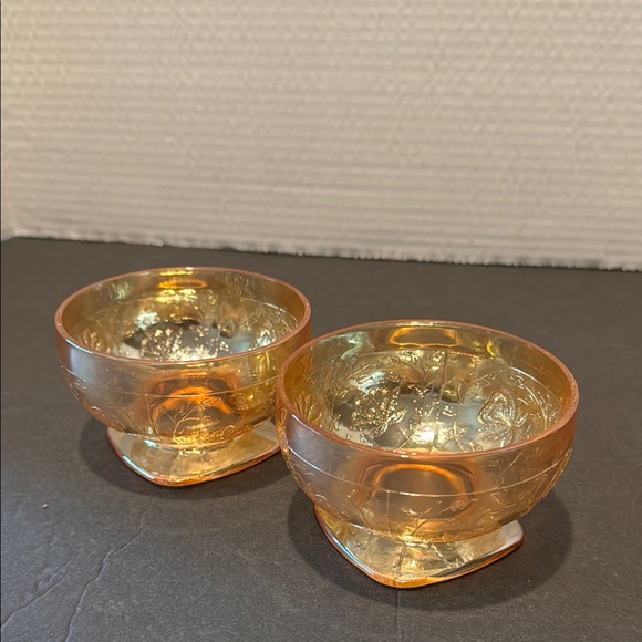 Set of Two Jeanette Floragold Sherbert Dishes - Picture 6 of 6